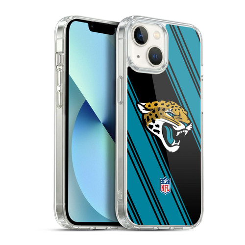 NFL Jacksonville Jaguars Artwork Stripes Soft Gel Case for Apple iPhone 13