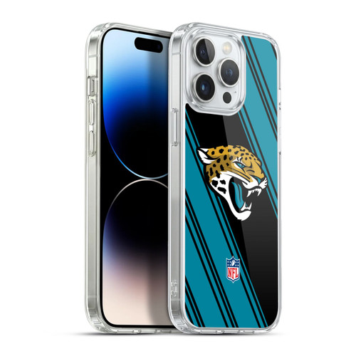 NFL Jacksonville Jaguars Artwork Stripes Soft Gel Case for Apple iPhone 13 Pro Max & MagSafe