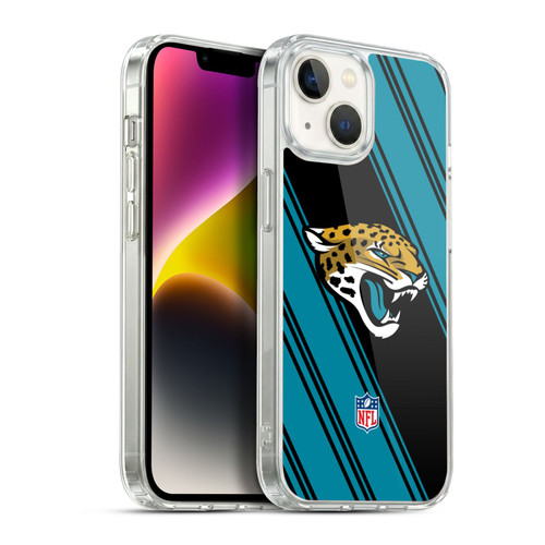 NFL Jacksonville Jaguars Artwork Stripes Soft Gel Case for Apple iPhone 14