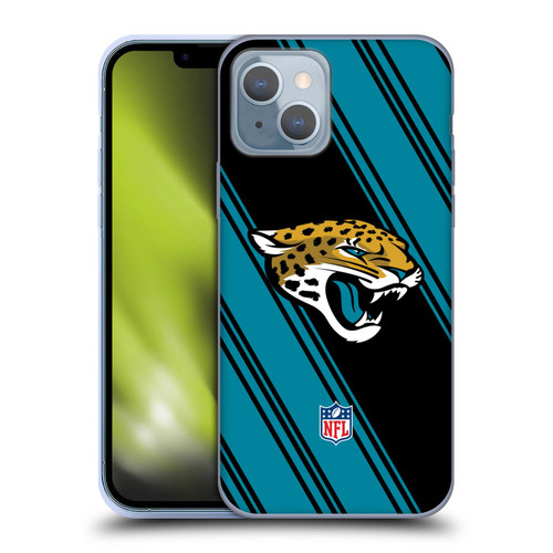 NFL Jacksonville Jaguars Artwork Stripes Soft Gel Case for Apple iPhone 14