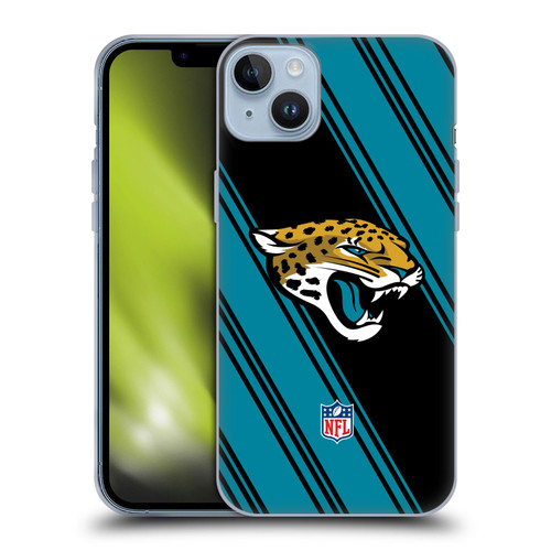 NFL Jacksonville Jaguars Artwork Stripes Soft Gel Case for Apple iPhone 14 Plus