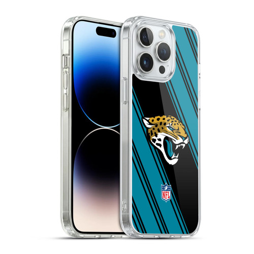 NFL Jacksonville Jaguars Artwork Stripes Soft Gel Case for Apple iPhone 14 Pro Max & MagSafe