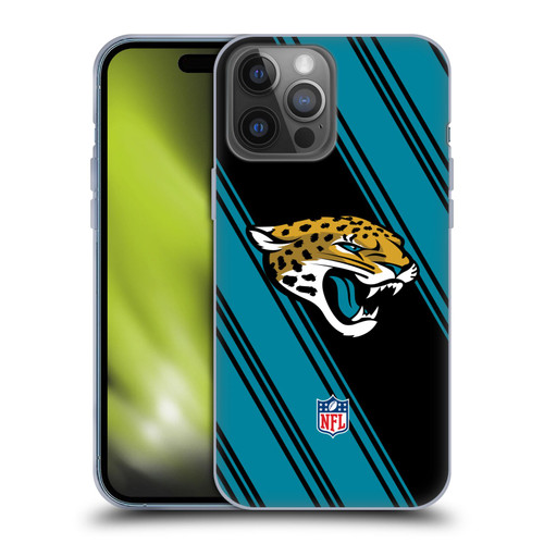 NFL Jacksonville Jaguars Artwork Stripes Soft Gel Case for Apple iPhone 14 Pro Max