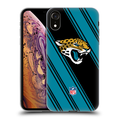 NFL Jacksonville Jaguars Artwork Stripes Soft Gel Case for Apple iPhone XR