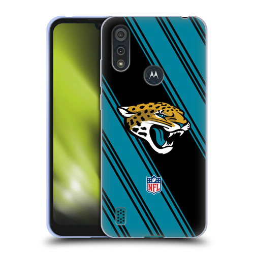 NFL Jacksonville Jaguars Artwork Stripes Soft Gel Case for Motorola Moto E6s (2020)