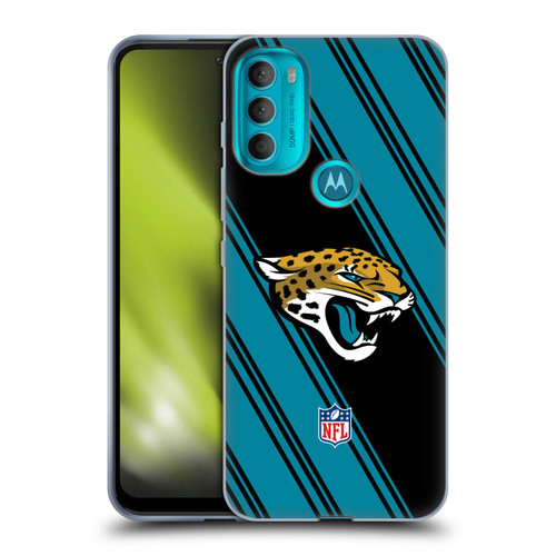NFL Jacksonville Jaguars Artwork Stripes Soft Gel Case for Motorola Moto G71 5G