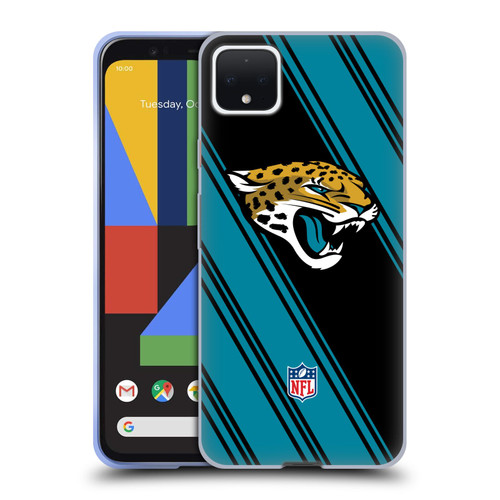 NFL Jacksonville Jaguars Artwork Stripes Soft Gel Case for Google Pixel 4 XL