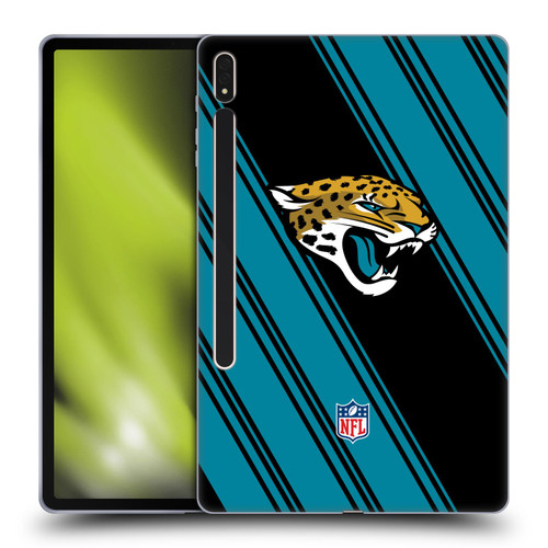 NFL Jacksonville Jaguars Artwork Stripes Soft Gel Case for Samsung Galaxy Tab S8 Plus
