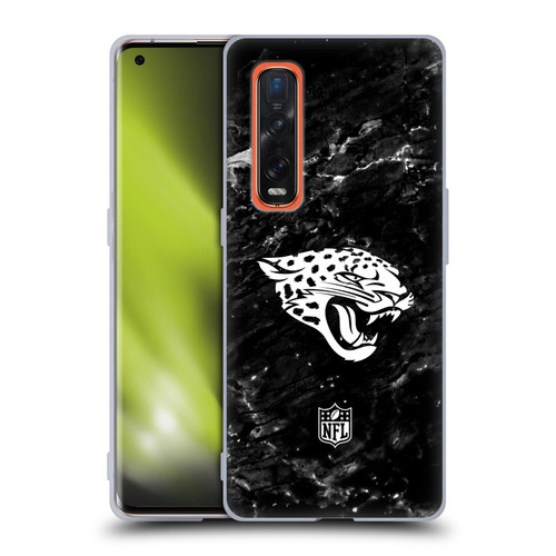 NFL Jacksonville Jaguars Artwork Marble Soft Gel Case for OPPO Find X2 Pro 5G