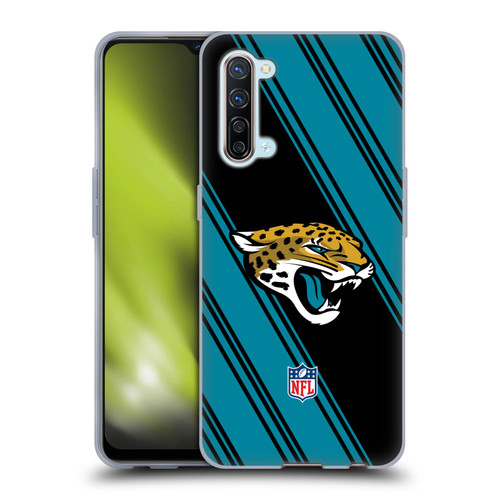 NFL Jacksonville Jaguars Artwork Stripes Soft Gel Case for OPPO Find X2 Lite 5G