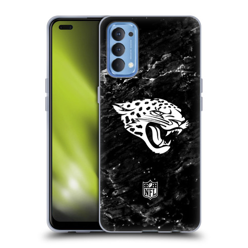 NFL Jacksonville Jaguars Artwork Marble Soft Gel Case for OPPO Reno 4 5G