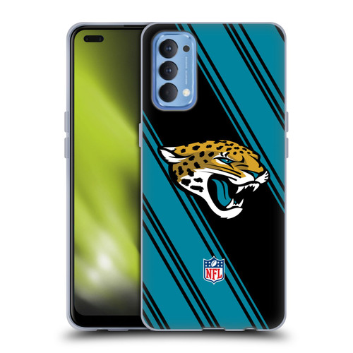 NFL Jacksonville Jaguars Artwork Stripes Soft Gel Case for OPPO Reno 4 5G