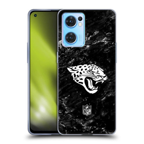 NFL Jacksonville Jaguars Artwork Marble Soft Gel Case for OPPO Reno7 5G / Find X5 Lite