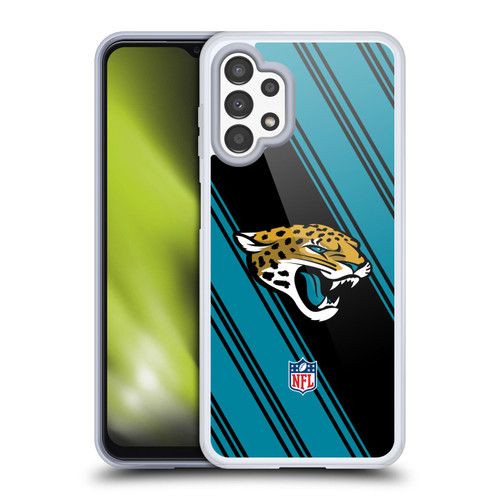 NFL Jacksonville Jaguars Artwork Stripes Soft Gel Case for Samsung Galaxy A13 (2022)