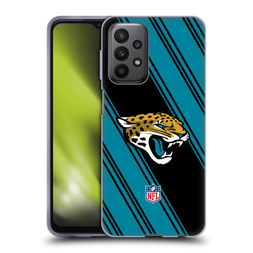 NFL Jacksonville Jaguars Artwork Stripes Soft Gel Case for Samsung Galaxy A23 / 5G (2022)