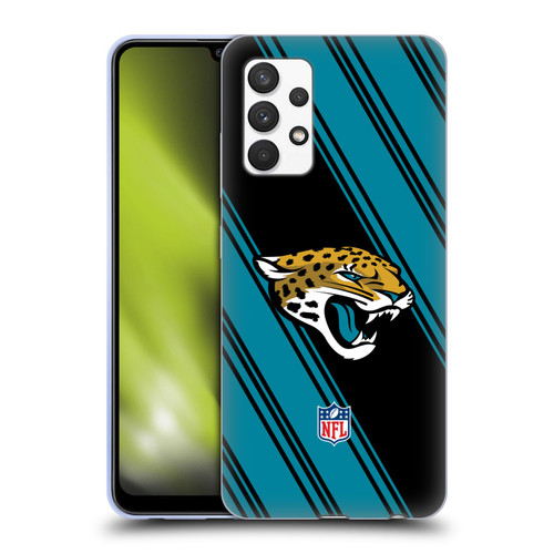 NFL Jacksonville Jaguars Artwork Stripes Soft Gel Case for Samsung Galaxy A32 (2021)