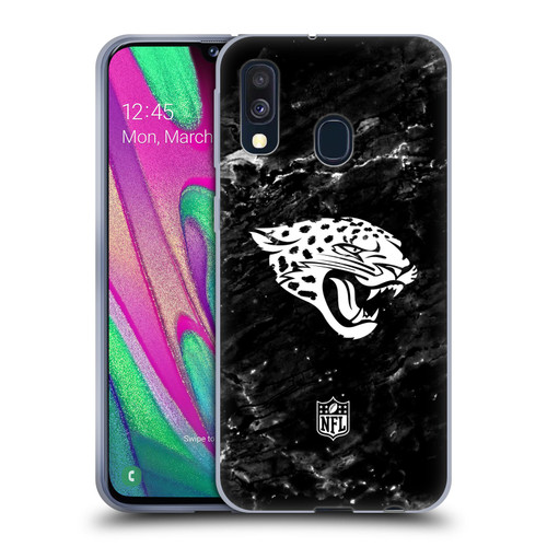 NFL Jacksonville Jaguars Artwork Marble Soft Gel Case for Samsung Galaxy A40 (2019)