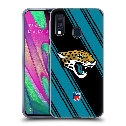 NFL Jacksonville Jaguars Artwork Stripes Soft Gel Case for Samsung Galaxy A40 (2019)