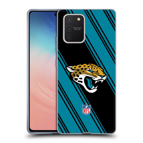 NFL Jacksonville Jaguars Artwork Stripes Soft Gel Case for Samsung Galaxy S10 Lite