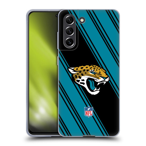 NFL Jacksonville Jaguars Artwork Stripes Soft Gel Case for Samsung Galaxy S21 FE 5G