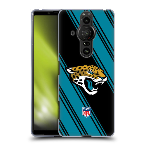NFL Jacksonville Jaguars Artwork Stripes Soft Gel Case for Sony Xperia Pro-I