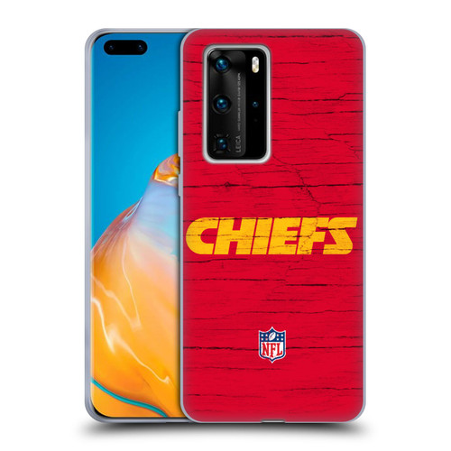 NFL Kansas City Chiefs Logo Distressed Look Soft Gel Case for Huawei P40 Pro / P40 Pro Plus 5G