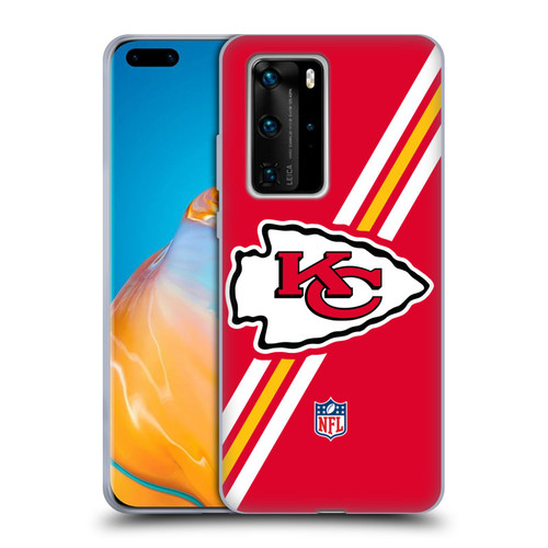 NFL Kansas City Chiefs Logo Stripes Soft Gel Case for Huawei P40 Pro / P40 Pro Plus 5G