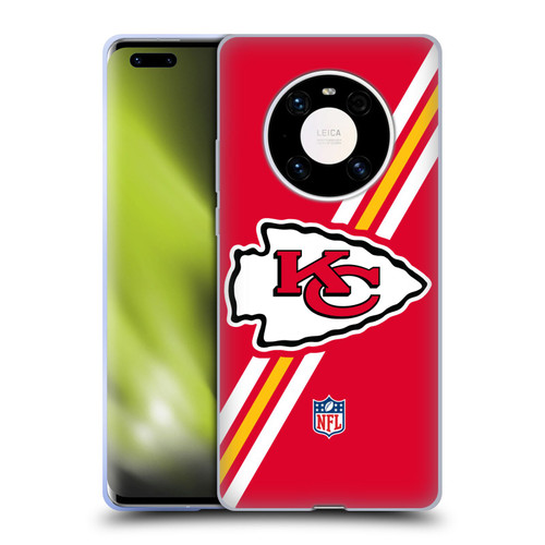 NFL Kansas City Chiefs Logo Stripes Soft Gel Case for Huawei Mate 40 Pro 5G
