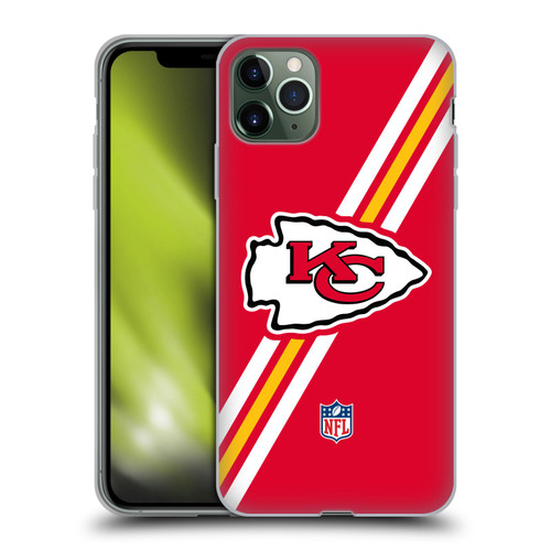 NFL Kansas City Chiefs Logo Stripes Soft Gel Case for Apple iPhone 11 Pro Max