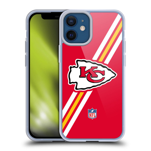 NFL Kansas City Chiefs Logo Stripes Soft Gel Case for Apple iPhone 12 Mini & MagSafe