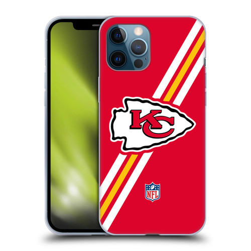 NFL Kansas City Chiefs Logo Stripes Soft Gel Case for Apple iPhone 12 Pro Max