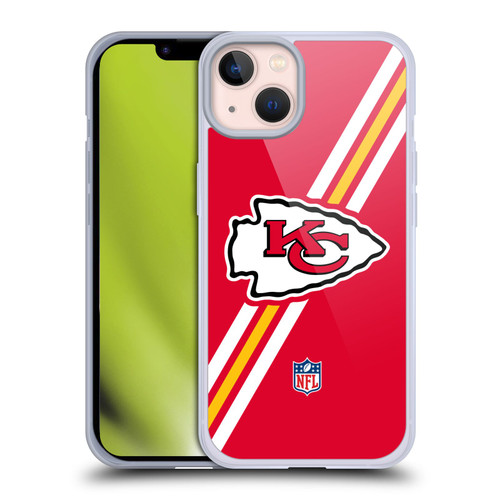 NFL Kansas City Chiefs Logo Stripes Soft Gel Case for Apple iPhone 13