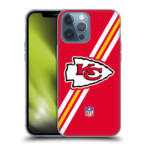 NFL Kansas City Chiefs Logo Stripes Soft Gel Case for Apple iPhone 13 Pro Max