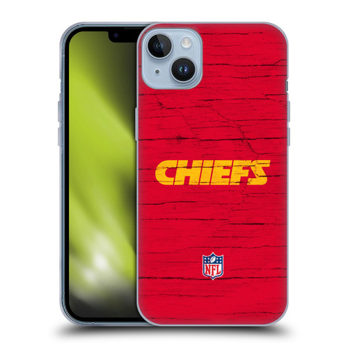 NFL Kansas City Chiefs Logo Distressed Look Soft Gel Case for Apple iPhone 14 Plus