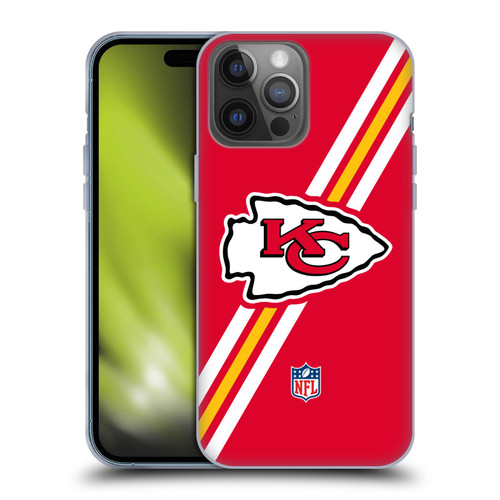 NFL Kansas City Chiefs Logo Stripes Soft Gel Case for Apple iPhone 14 Pro Max