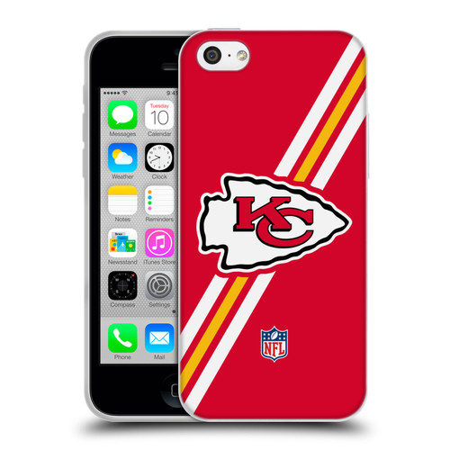 NFL Kansas City Chiefs Logo Stripes Soft Gel Case for Apple iPhone 5c