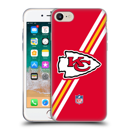 NFL Kansas City Chiefs Logo Stripes Soft Gel Case for Apple iPhone 7 / 8 / SE 2020 & 2022