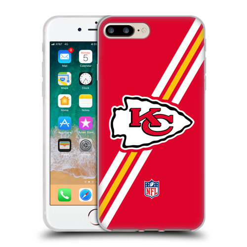 NFL Kansas City Chiefs Logo Stripes Soft Gel Case for Apple iPhone 7 Plus / iPhone 8 Plus & MagSafe