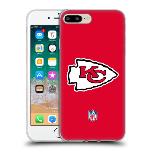 NFL Kansas City Chiefs Logo Plain Soft Gel Case for Apple iPhone 7 Plus / iPhone 8 Plus & MagSafe