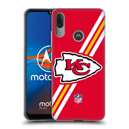 NFL Kansas City Chiefs Logo Stripes Soft Gel Case for Motorola Moto E6 Plus