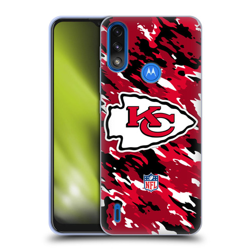 NFL Kansas City Chiefs Logo Camou Soft Gel Case for Motorola Moto E7 Power / Moto E7i Power