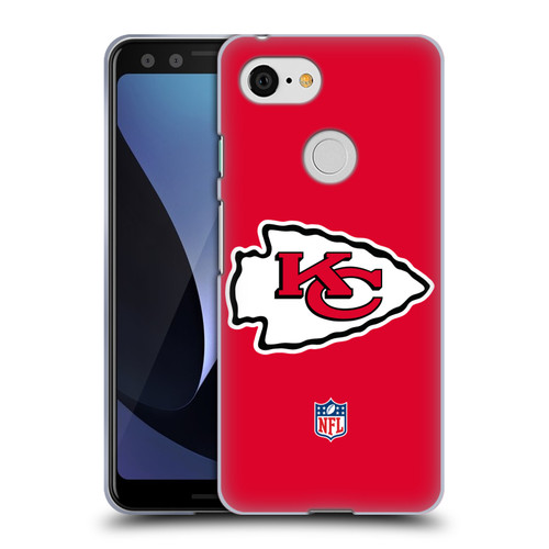 NFL Kansas City Chiefs Logo Plain Soft Gel Case for Google Pixel 3