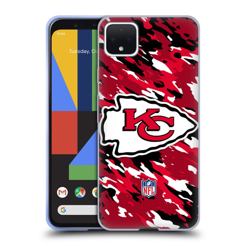 NFL Kansas City Chiefs Logo Camou Soft Gel Case for Google Pixel 4 XL