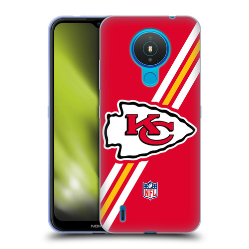 NFL Kansas City Chiefs Logo Stripes Soft Gel Case for Nokia 1.4