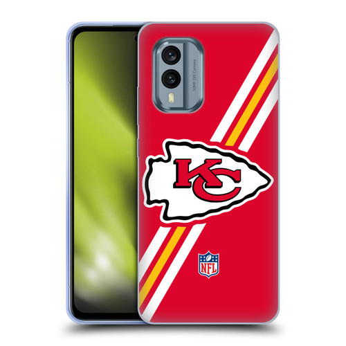 NFL Kansas City Chiefs Logo Stripes Soft Gel Case for Nokia X30