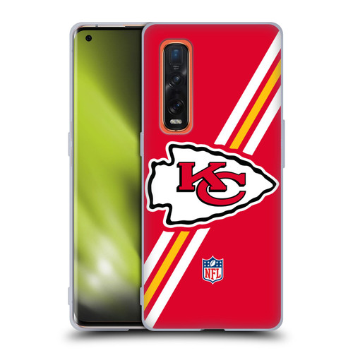 NFL Kansas City Chiefs Logo Stripes Soft Gel Case for OPPO Find X2 Pro 5G