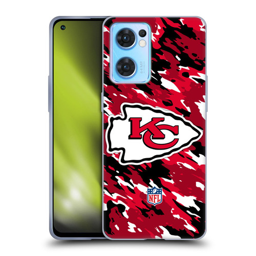 NFL Kansas City Chiefs Logo Camou Soft Gel Case for OPPO Reno7 5G / Find X5 Lite