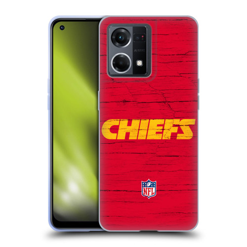 NFL Kansas City Chiefs Logo Distressed Look Soft Gel Case for OPPO Reno8 4G