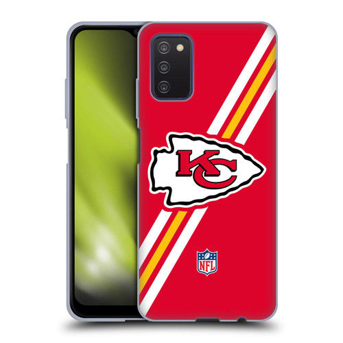 NFL Kansas City Chiefs Logo Stripes Soft Gel Case for Samsung Galaxy A03s (2021)