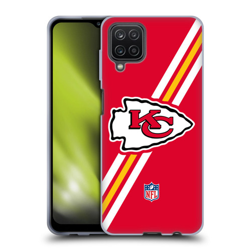 NFL Kansas City Chiefs Logo Stripes Soft Gel Case for Samsung Galaxy A12 (2020)